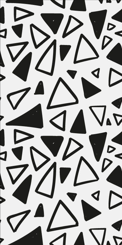 Tappeto vinile motivi triangoli minimalisti bianco e nero - TenStickers