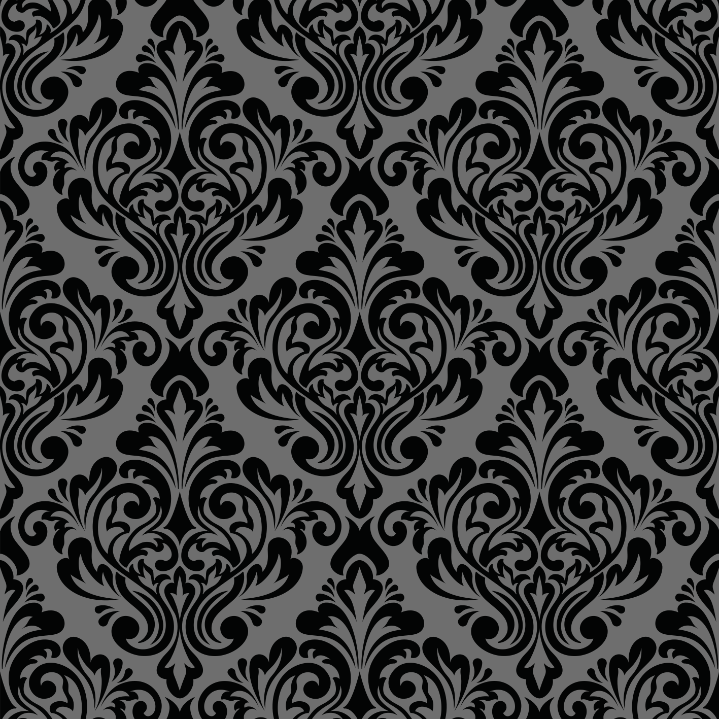 Tappeto vinile vintage damasco nero vintage - TenStickers