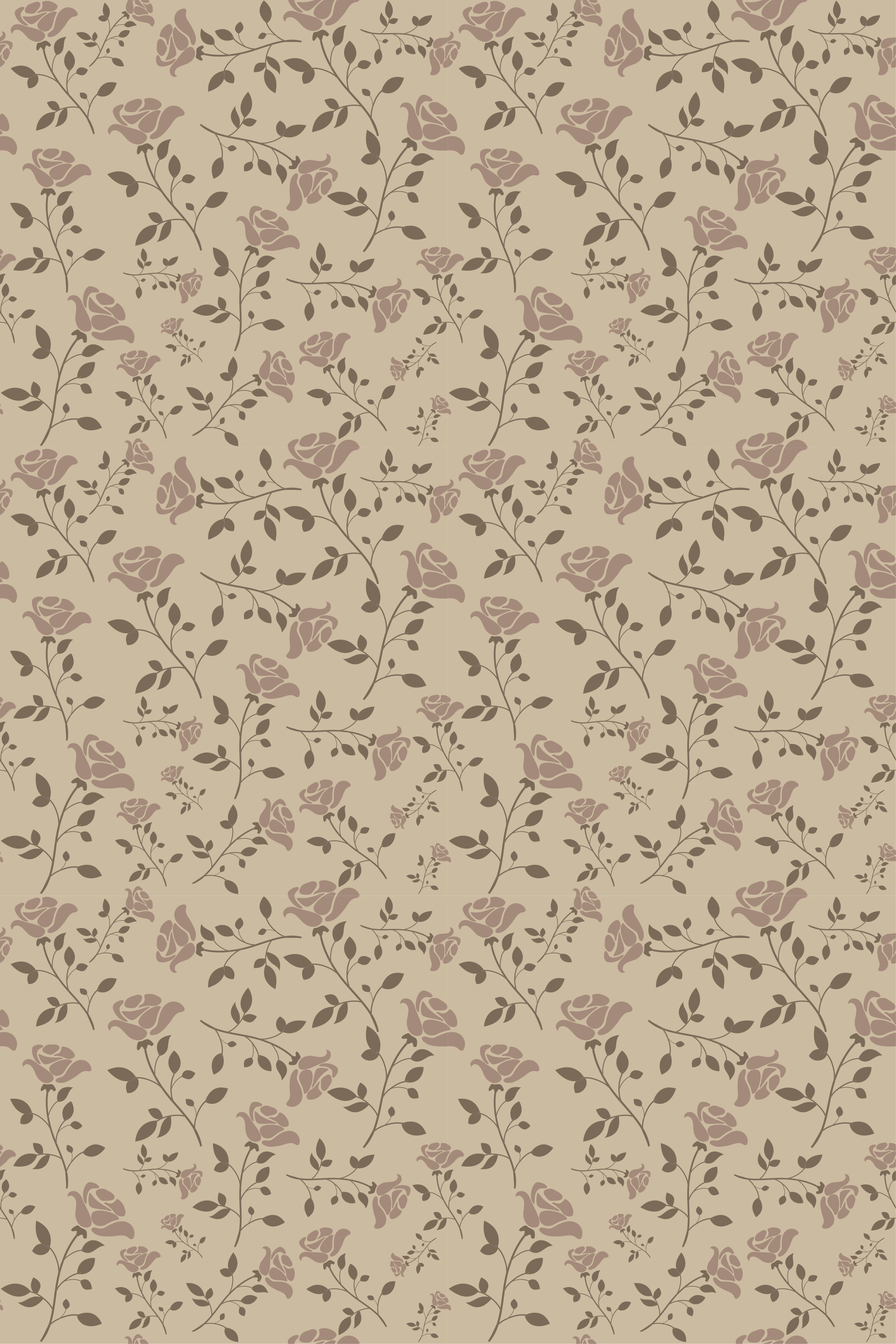 Tappeto vinile vintage motivo rose vintage marroni - TenStickers