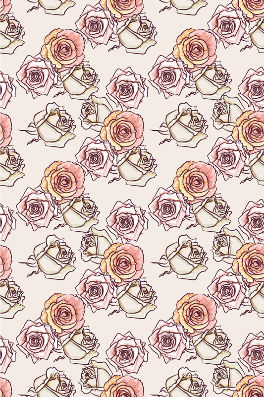Tappeto vinile vintage motivo rose in stile inglese - TenStickers