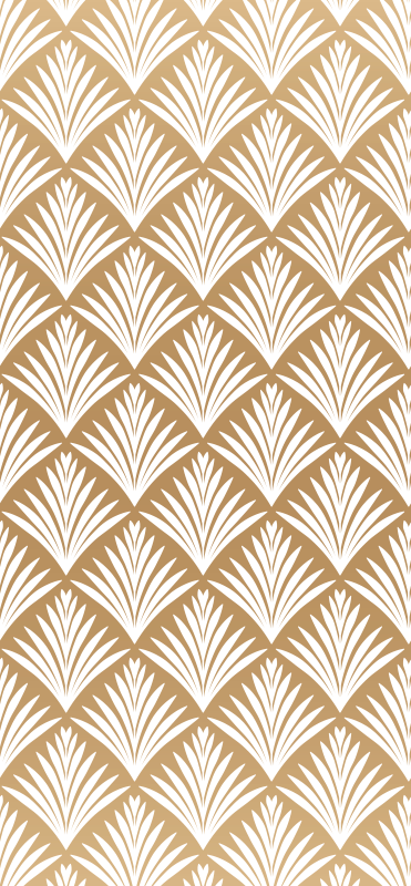 Tappeto vinile vintage foglie d'oro stile art déco - TenStickers