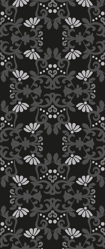Tappeto vinile vintage stile damascato classico nero - TenStickers