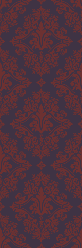 Tappeto vinile vintage motivo rosso e viola - TenStickers