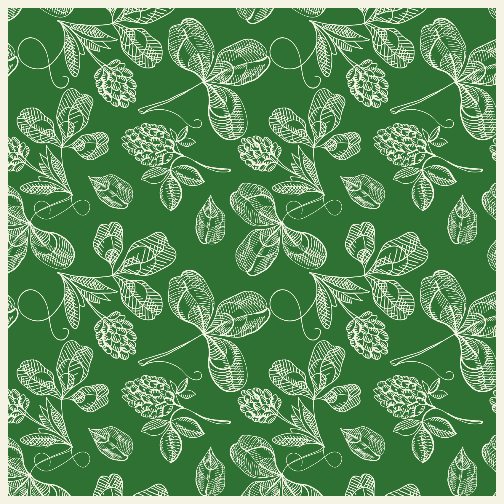 Tappeto vinile vintage motivo rami di magnolia verde - TenStickers