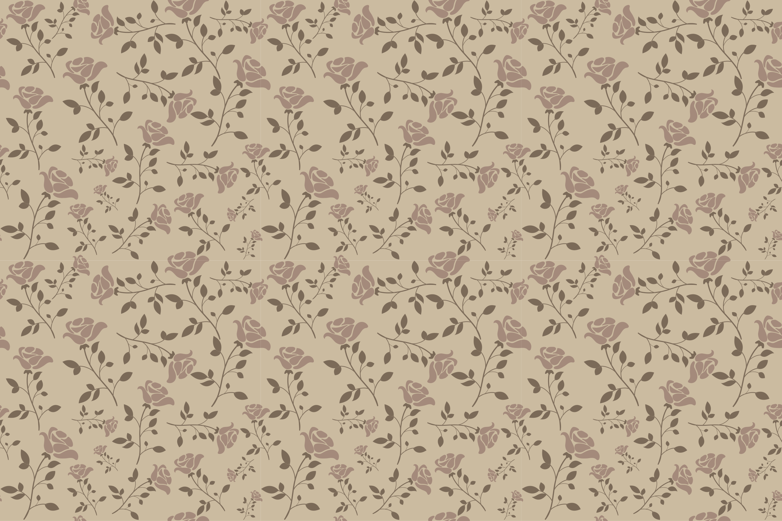 Tappeto vinile vintage motivo rosa vintage marrone - TenStickers