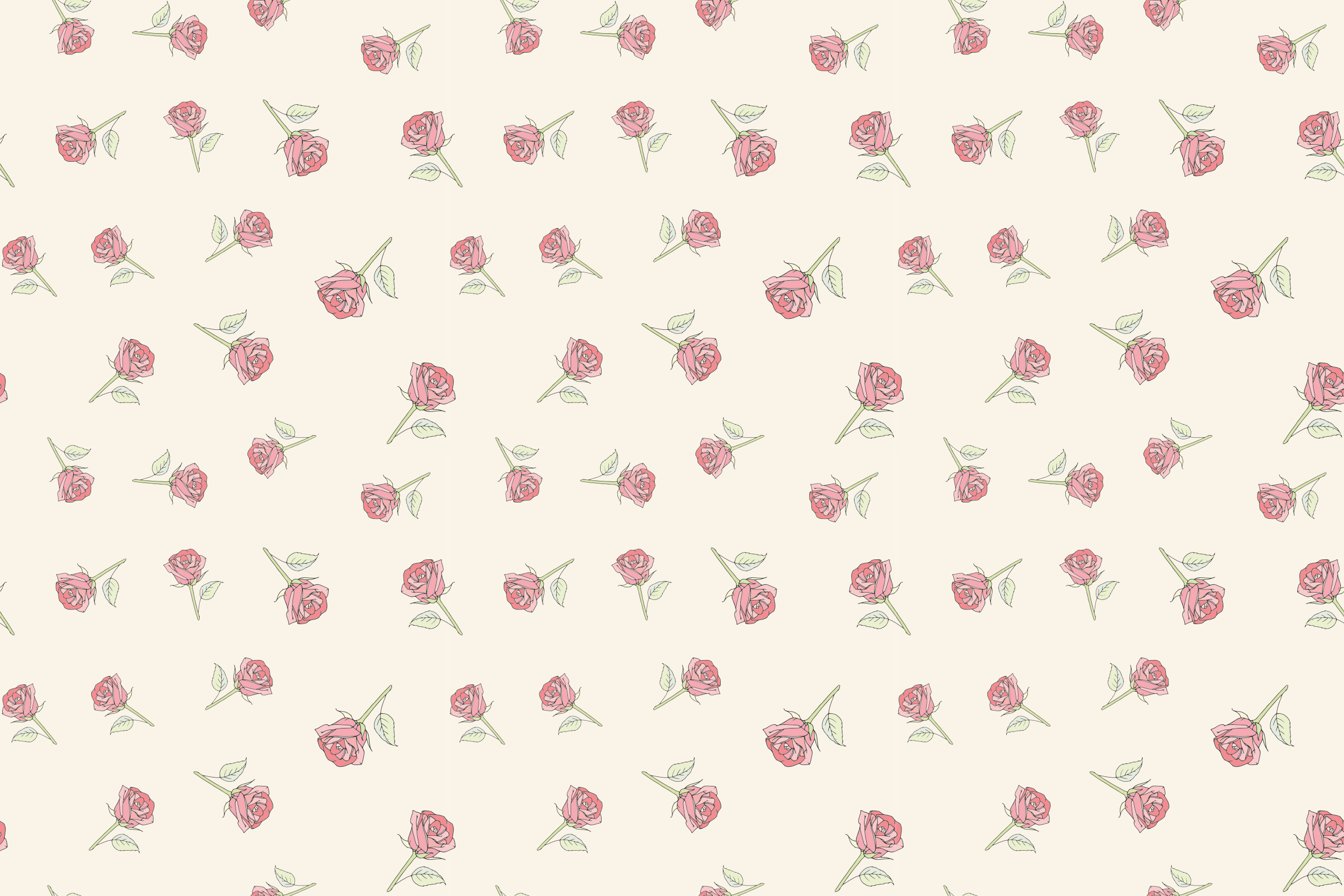 Tappeto vinile vintage motivo rose romantiche - TenStickers
