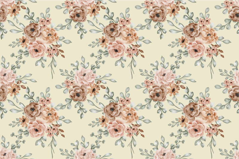Tappeto vinile vintage grandi rose romantiche - TenStickers