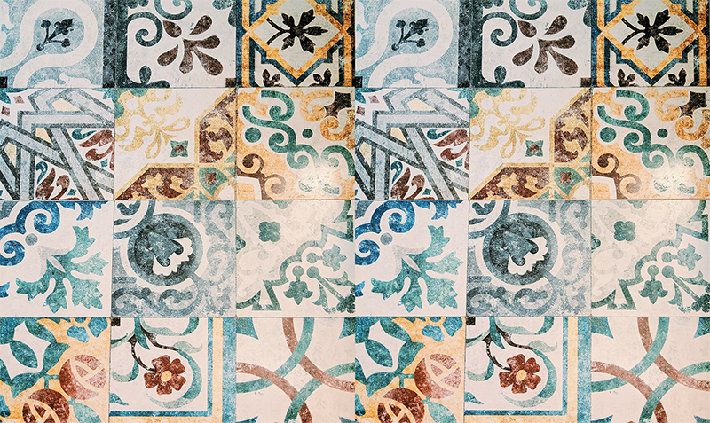 Tappeto vinile vintage motivo mosaico retrò - TenStickers