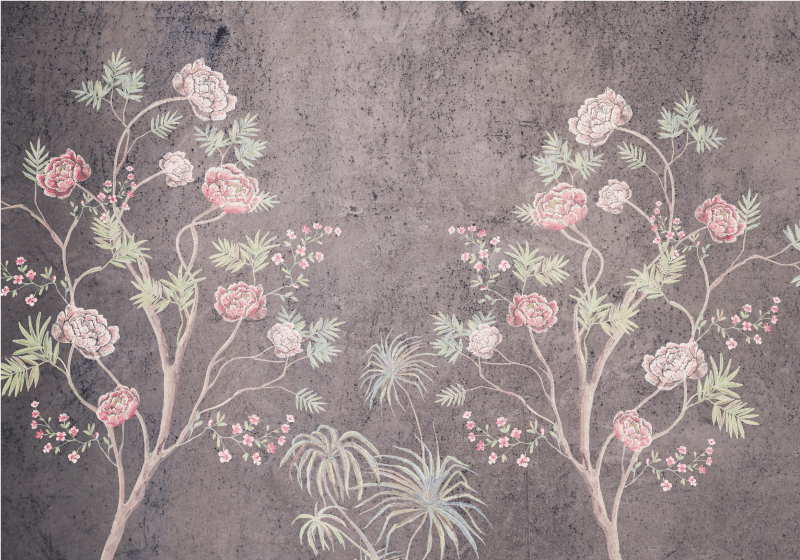 Tappeto vinile vintage albero di rose vintage - TenStickers