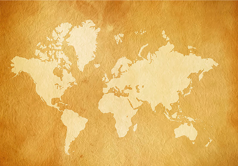 Tappeto vinile mappamondo murale mappa vintage - TenStickers