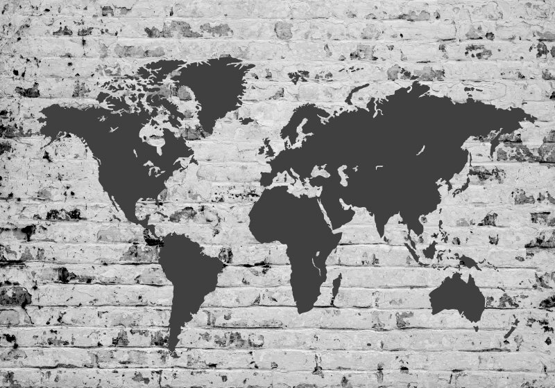Tappeto vinile mappamondo murale mappamondo mattonato - TenStickers