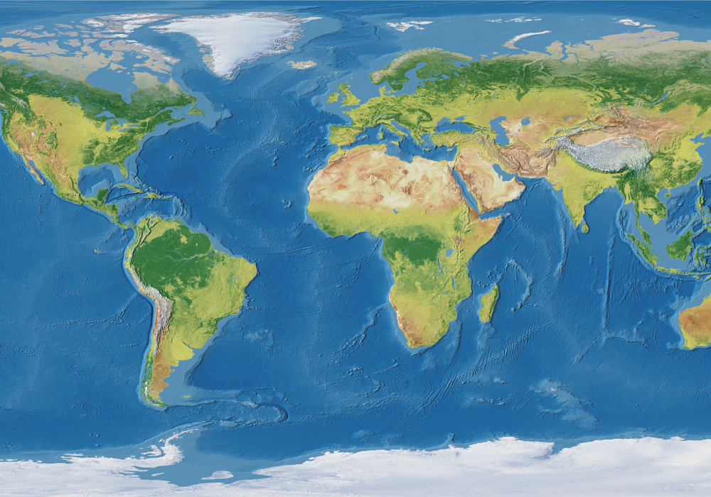 Tappeto vinile mappamondo mappa del mondo realistica - TenStickers
