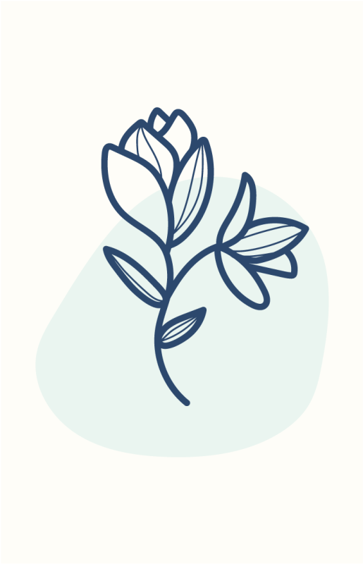 Tappeto vinile fiori illustrazione botanica a contorno - TenStickers