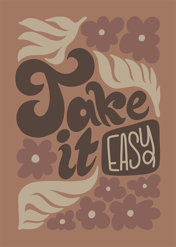 Tappeto vinile frase prendila con calma - TenStickers