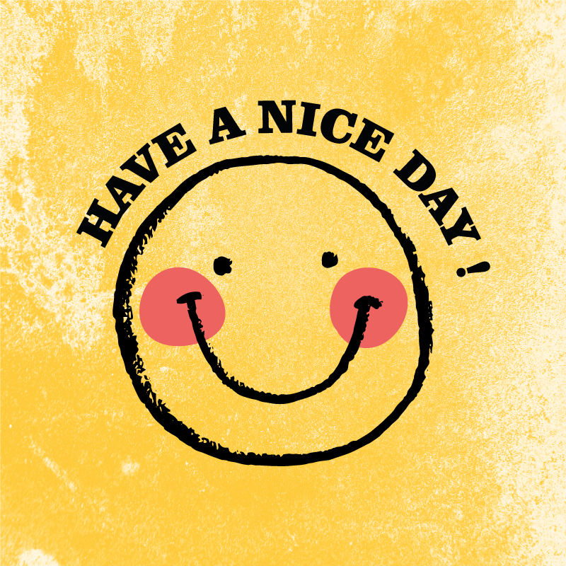 Tappeto vinile frase buona giornata faccina sorridente - TenStickers