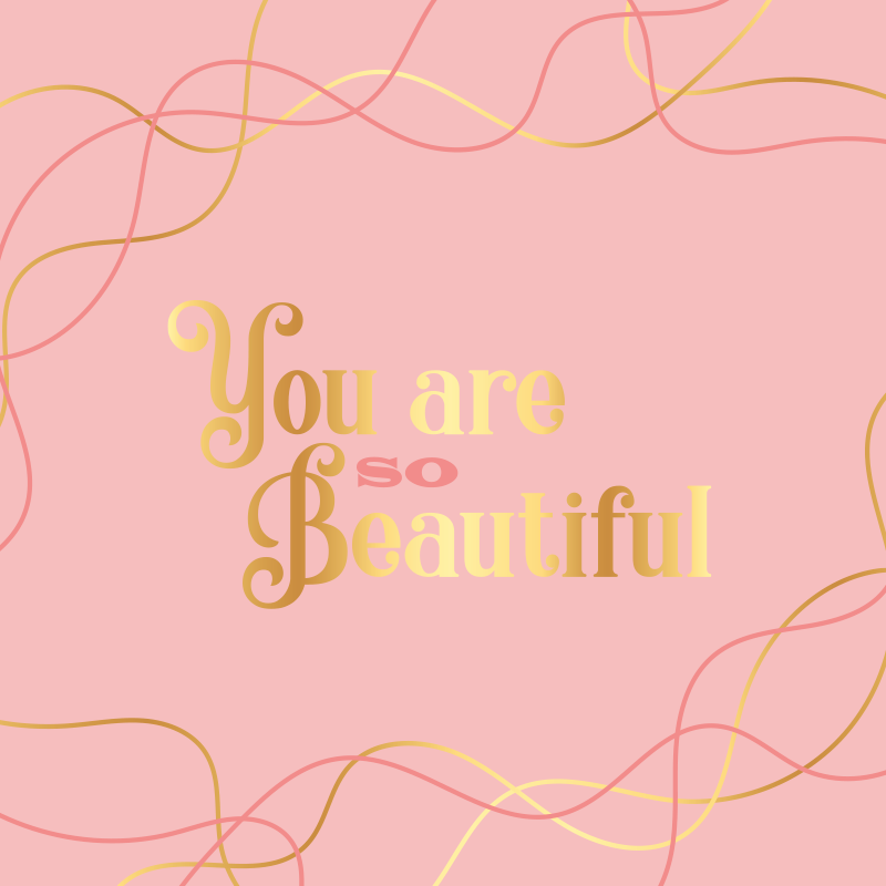 Tappeto vinile frase sei bella acquerello rosa - TenStickers
