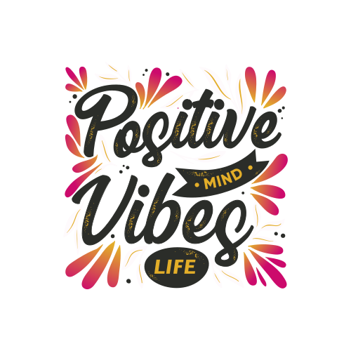 Tappeto vinile frase mente positiva vibrazioni positive - TenStickers