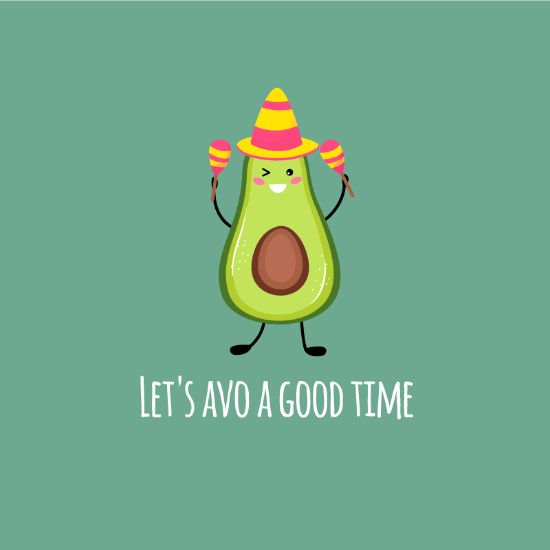 Tappeto vinile frase divertente con avocado - TenStickers