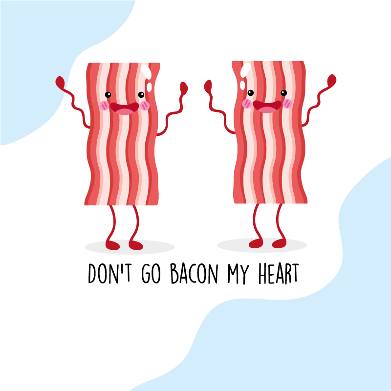 Tappeto vinile frase divertente con bacon - TenStickers