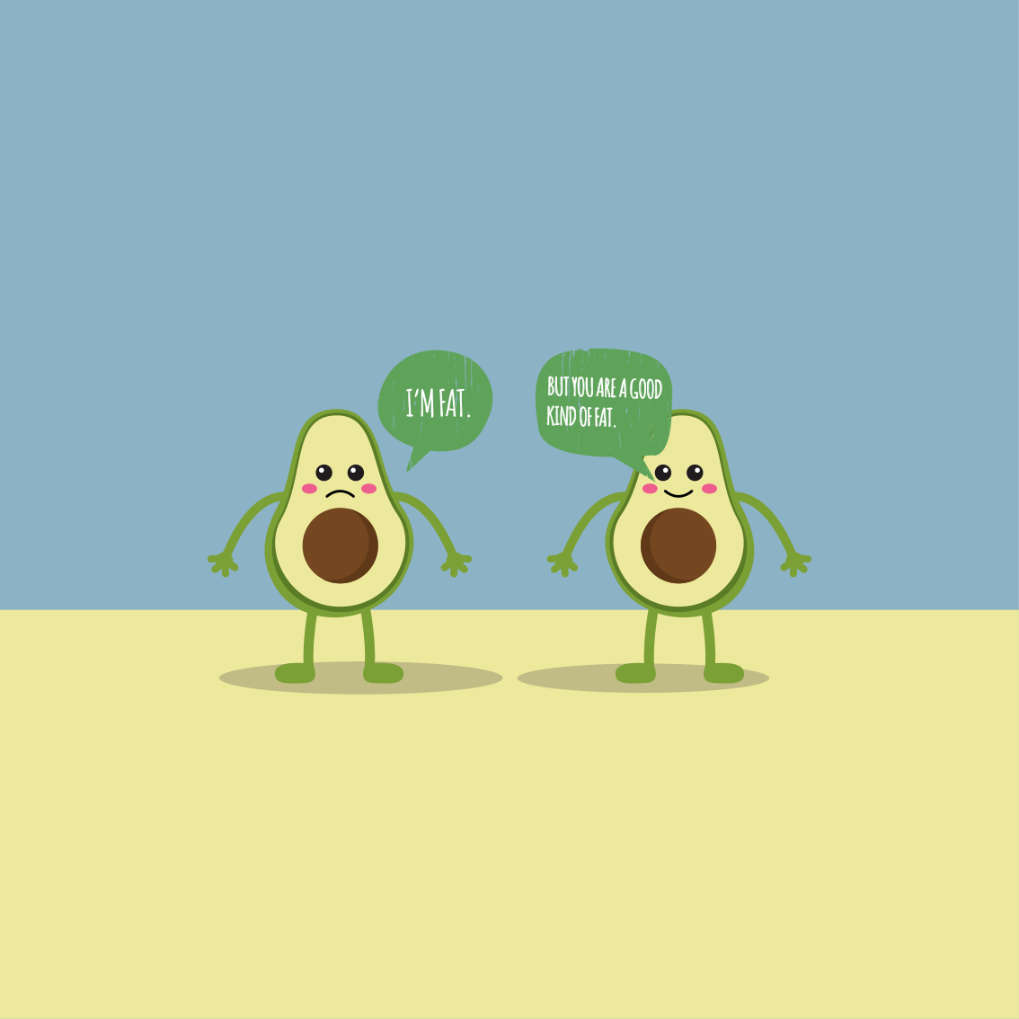 Tappeto vinile frase avocado grasso buono citazione - TenStickers