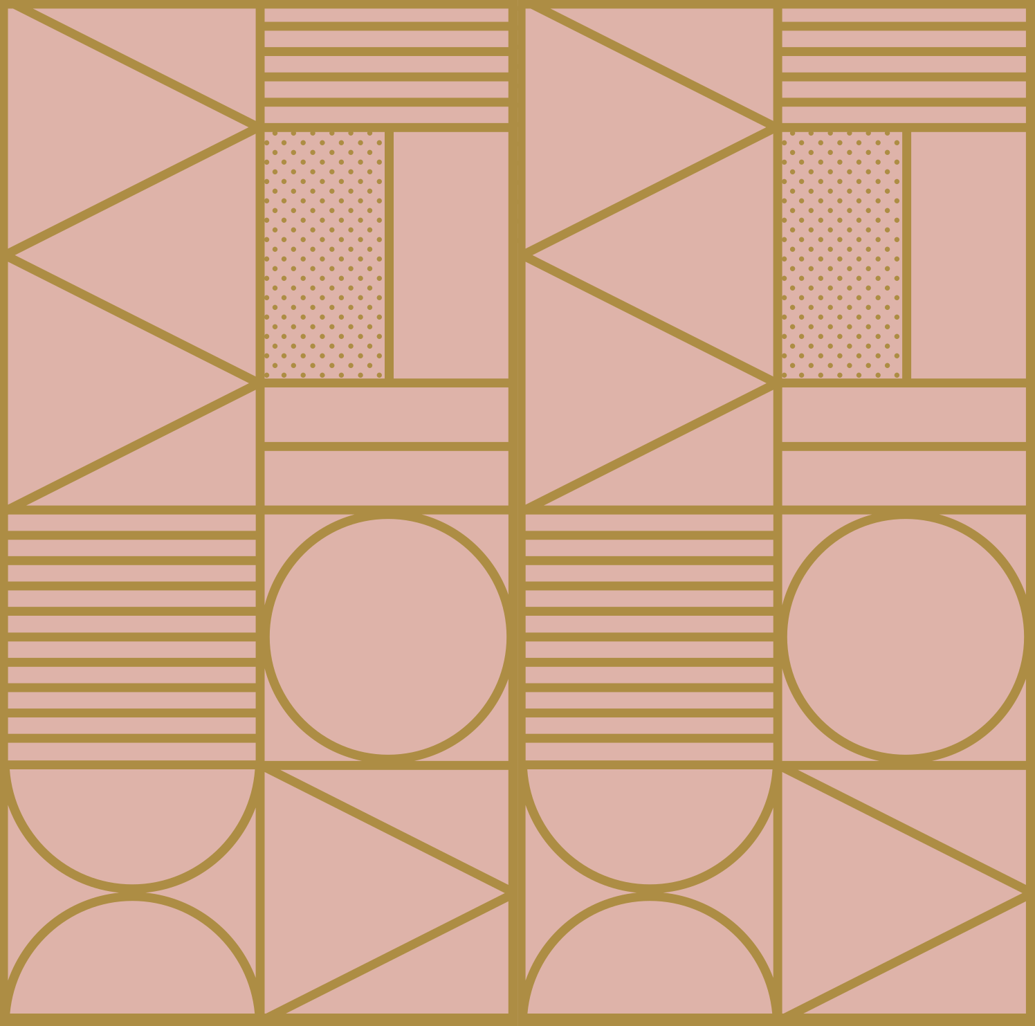 Tappeto vinile motivi blocchi oro e rosa - TenStickers