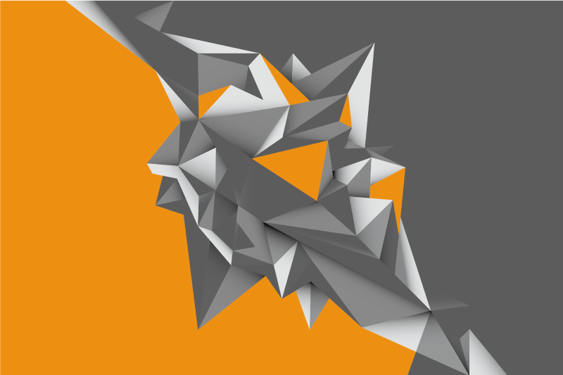 Tappeto vinile geometrico forme astratte grigio arancio - TenStickers