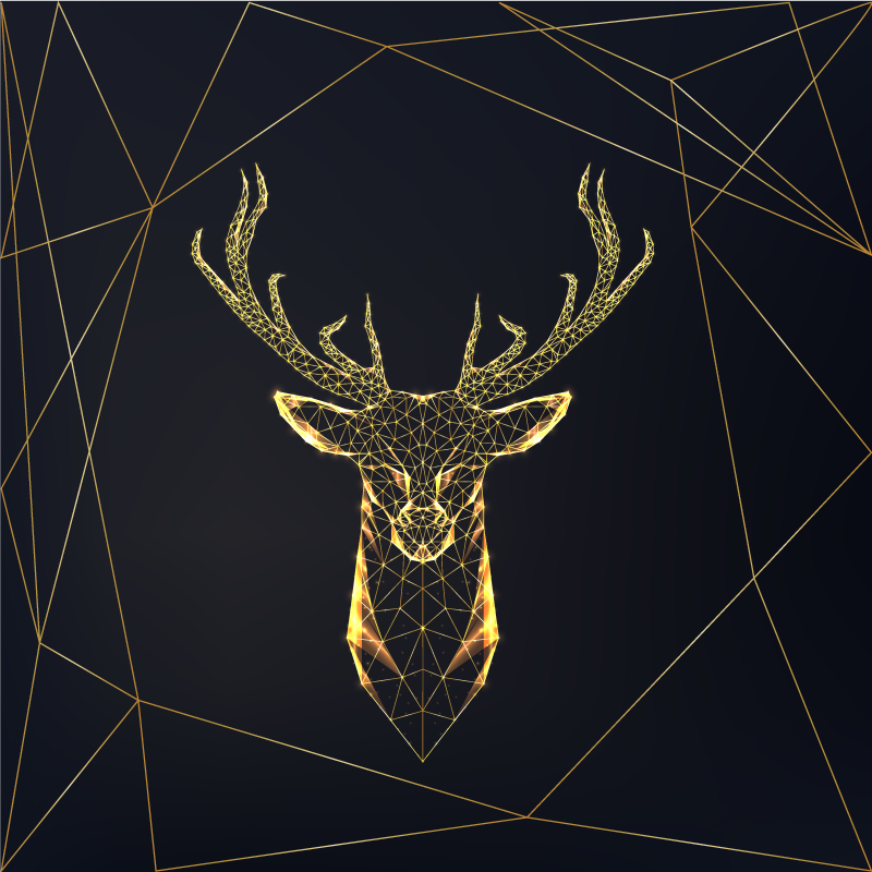 Tappeto vinile geometrico cervo geometrico oro - TenStickers