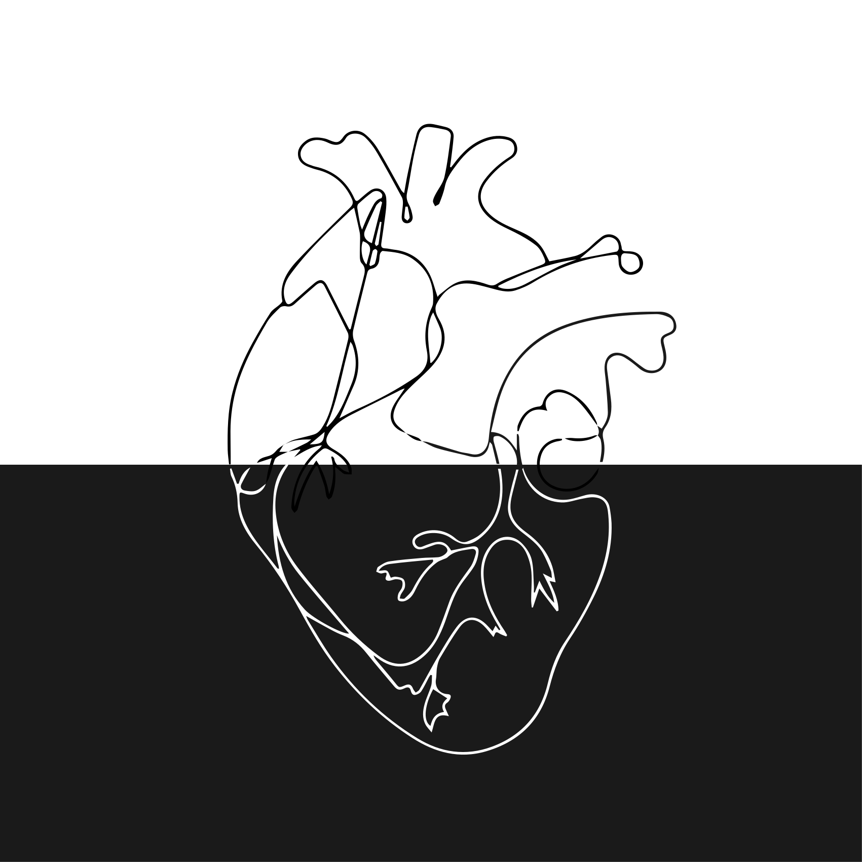 Tappeto vinile geometrico lineart a forma di cuore - TenStickers