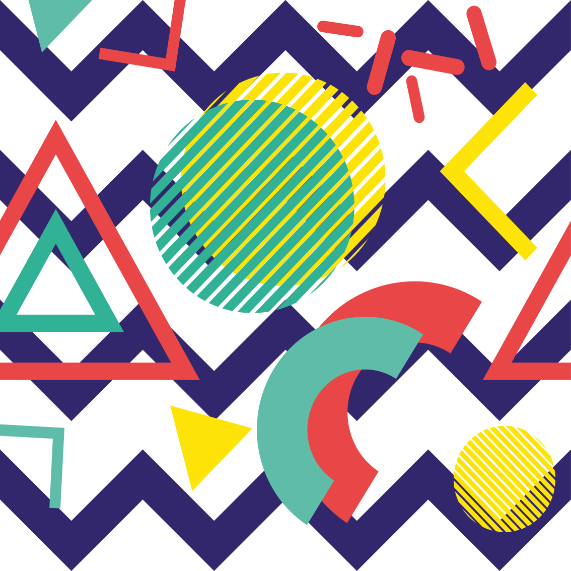 Tappeto vinile geometrico colori vivaci pittura geometrica - TenStickers