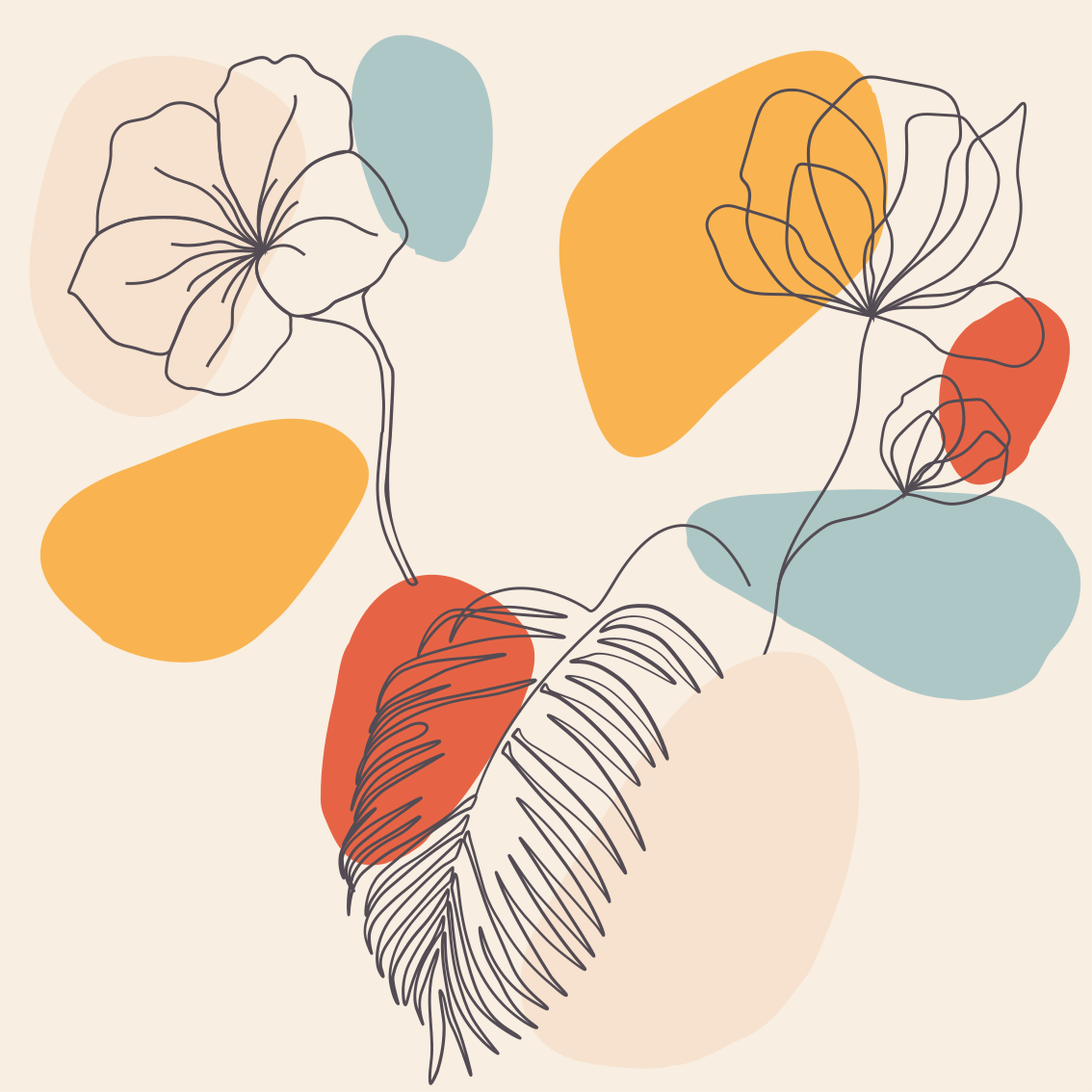 Tappeto vinile geometrico arte murale botanica - TenStickers