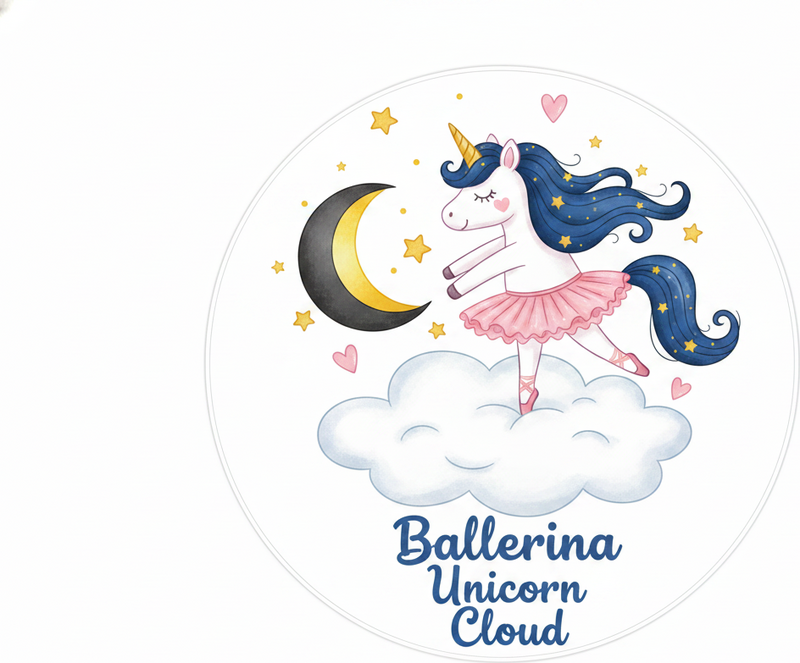 Tappeto vinile per bambini ballerina unicorno su nuvola - TenStickers