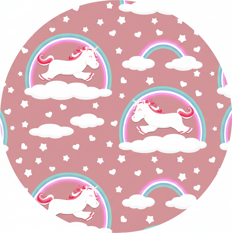Tappeto vinile per bambini motivo unicorni e arcobaleni - TenStickers