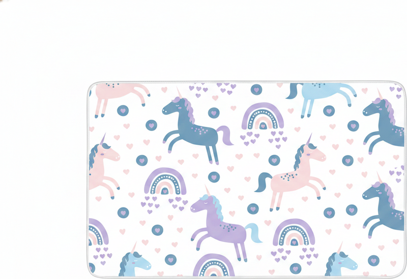 Tappeto vinile per bambini con motivo unicorni pastello - TenStickers