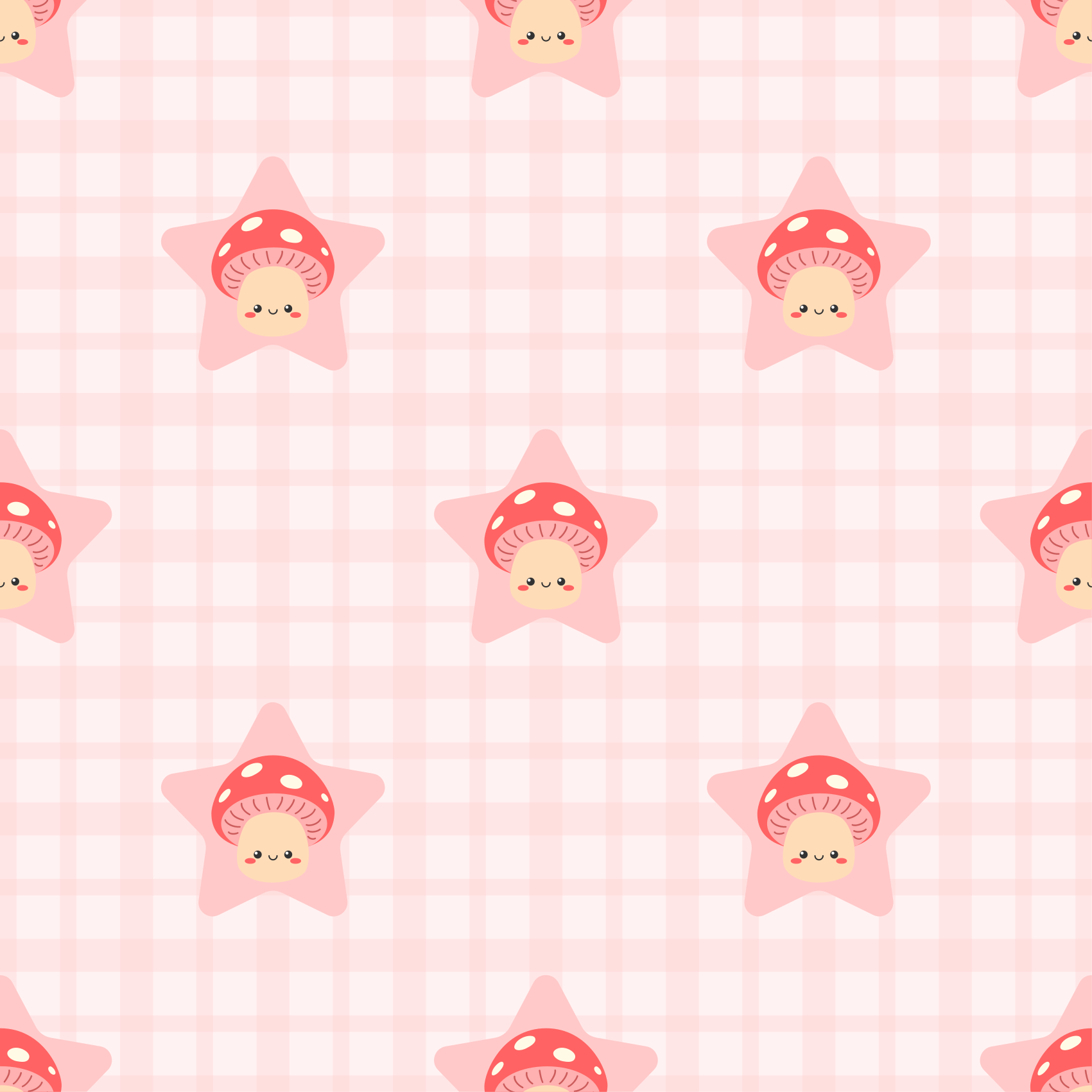Tappeto vinile per bambini motivo funghi rosa carini - TenStickers