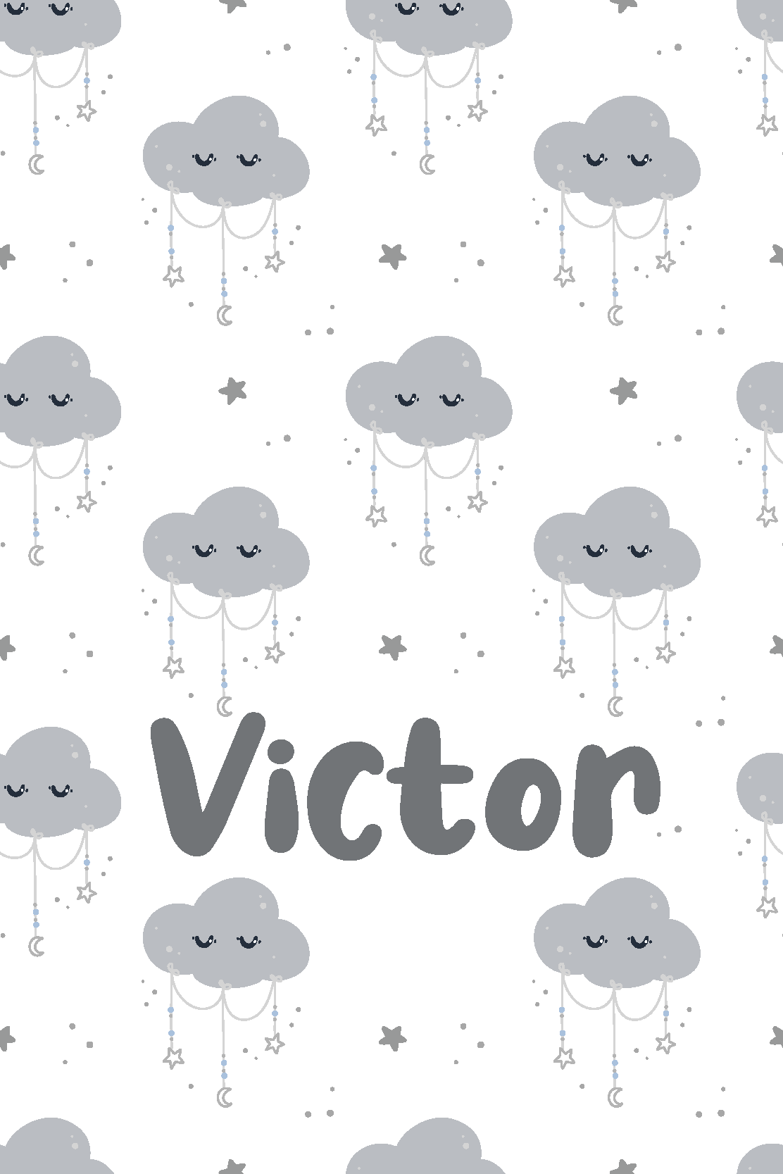 Tappeto vinile per bambini motivo grigio personalizzato - TenStickers