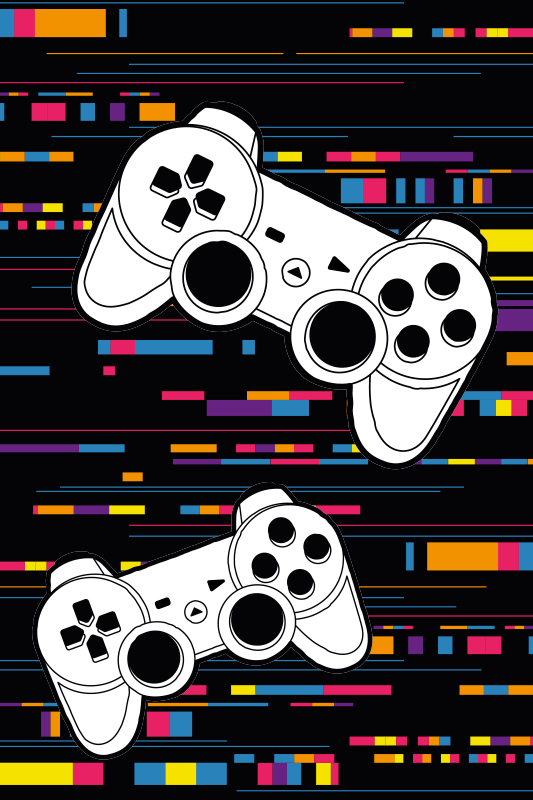 Tappeto vinile giochi console remota multicolore - TenStickers