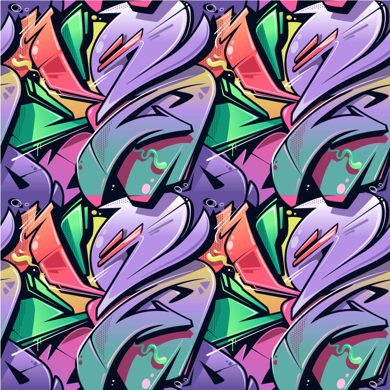Zerbino pvc arte di strada graffiti colorata - TenStickers