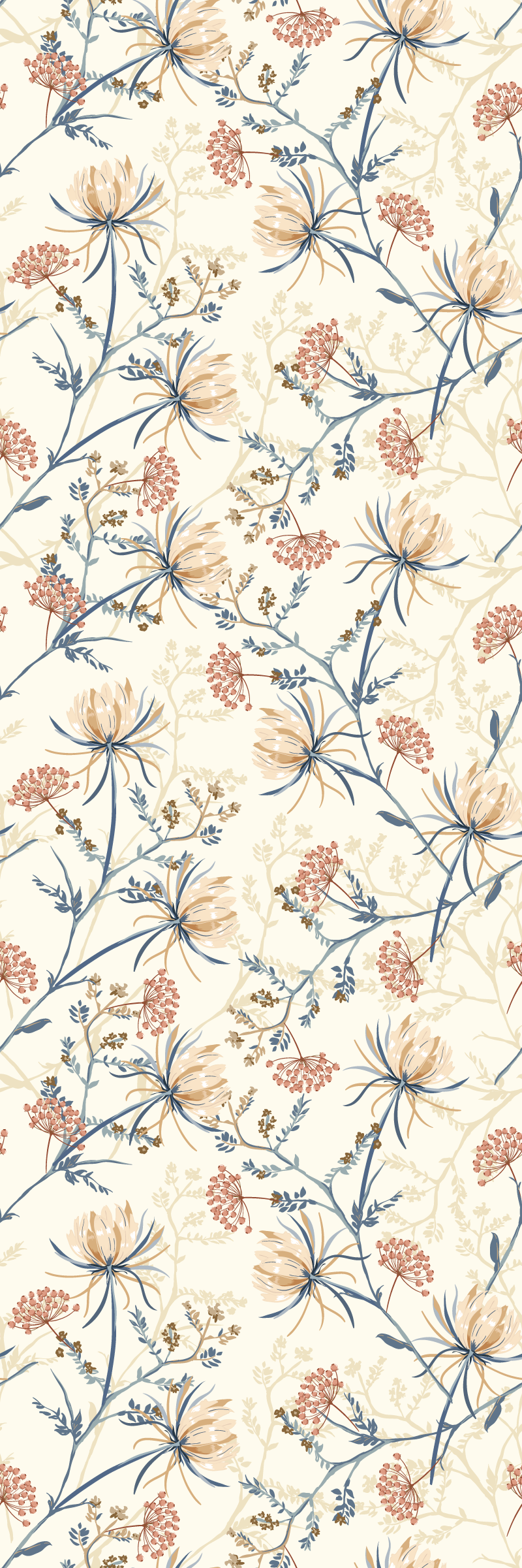 Tappeto in vinile soggiorno stampa fiori vintage - TenStickers