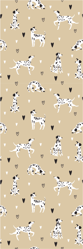 Tappeto in vinile soggiorno motivo cani beige - TenStickers