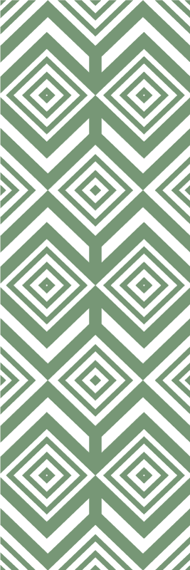 Tappeto in vinile soggiorno rombi verdi - TenStickers