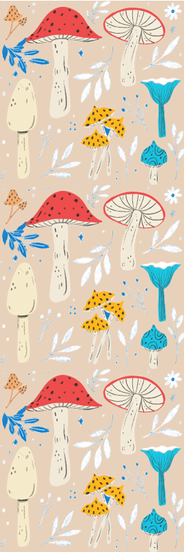 Tappeto in vinile soggiorno funghi classici sfondo beige - TenStickers