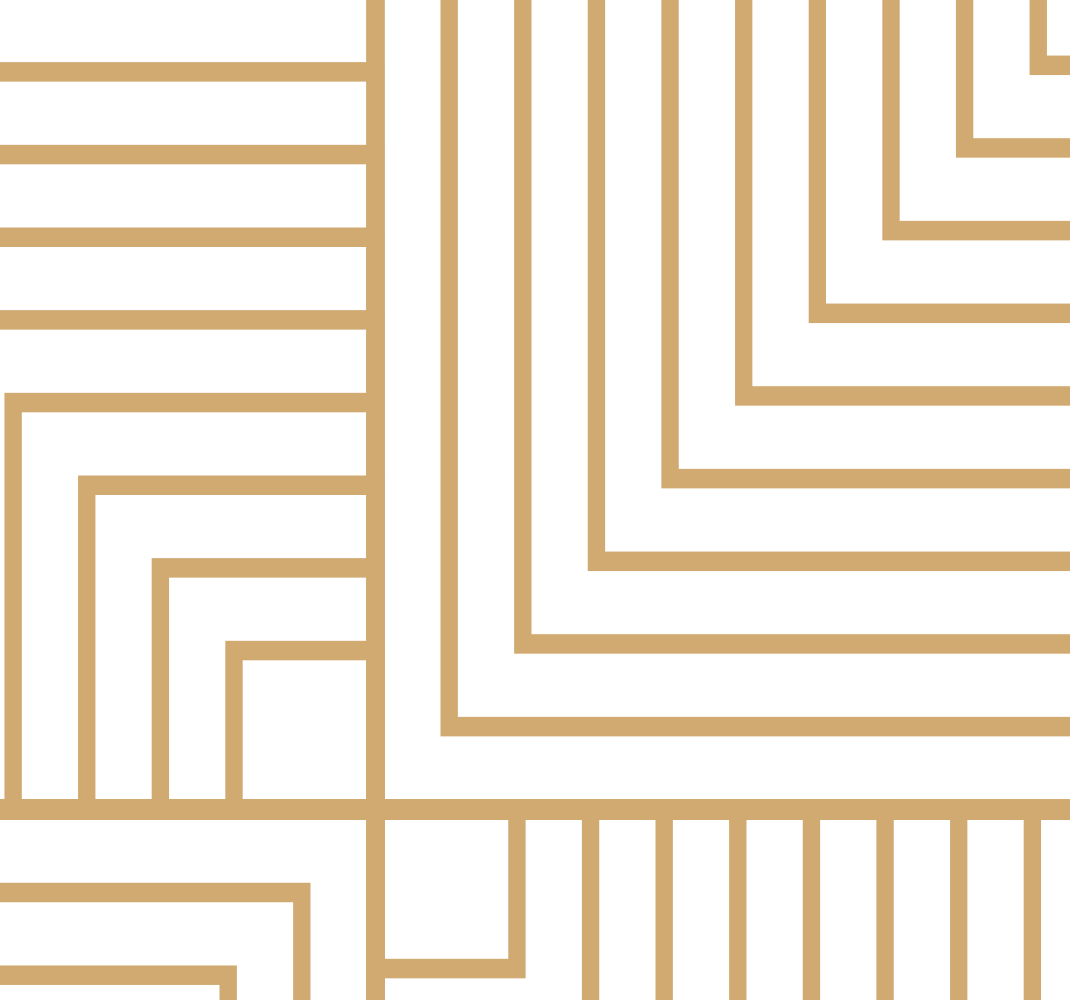 Tappeto in vinile soggiorno geometria bianca e oro - TenStickers