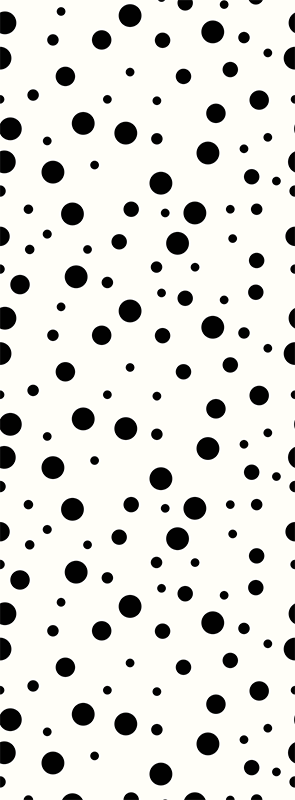 Tappeto in vinile soggiorno pois neri su sfondo bianco - TenStickers