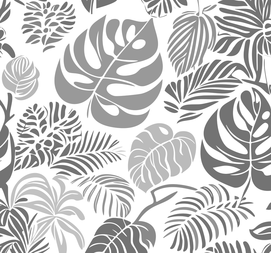 Tappeto vinile grigio foglie di monstera - TenStickers
