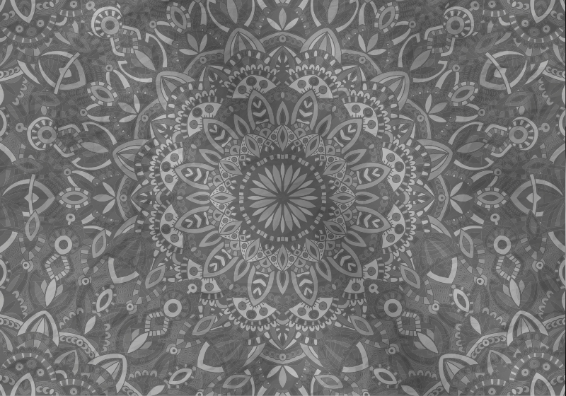 Tappeto vinile grigio con motivo mandala intricato - TenStickers