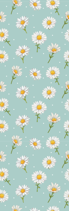 Passatoia corridoio vinile motivo fiori di margherita - TenStickers