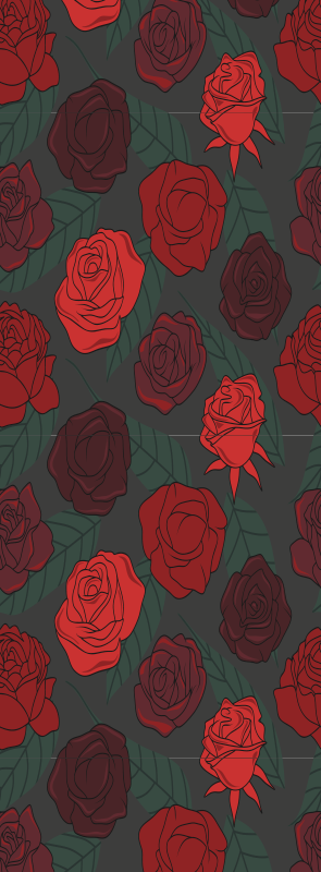 Passatoia corridoio vinile rose e foglie multiple - TenStickers