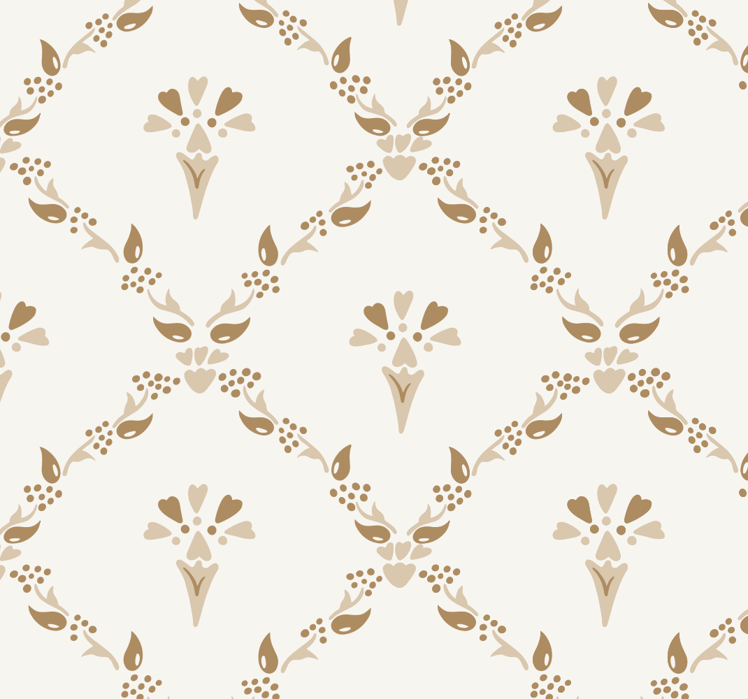 Tappeto vinile beige motivo floreale esagonale - TenStickers