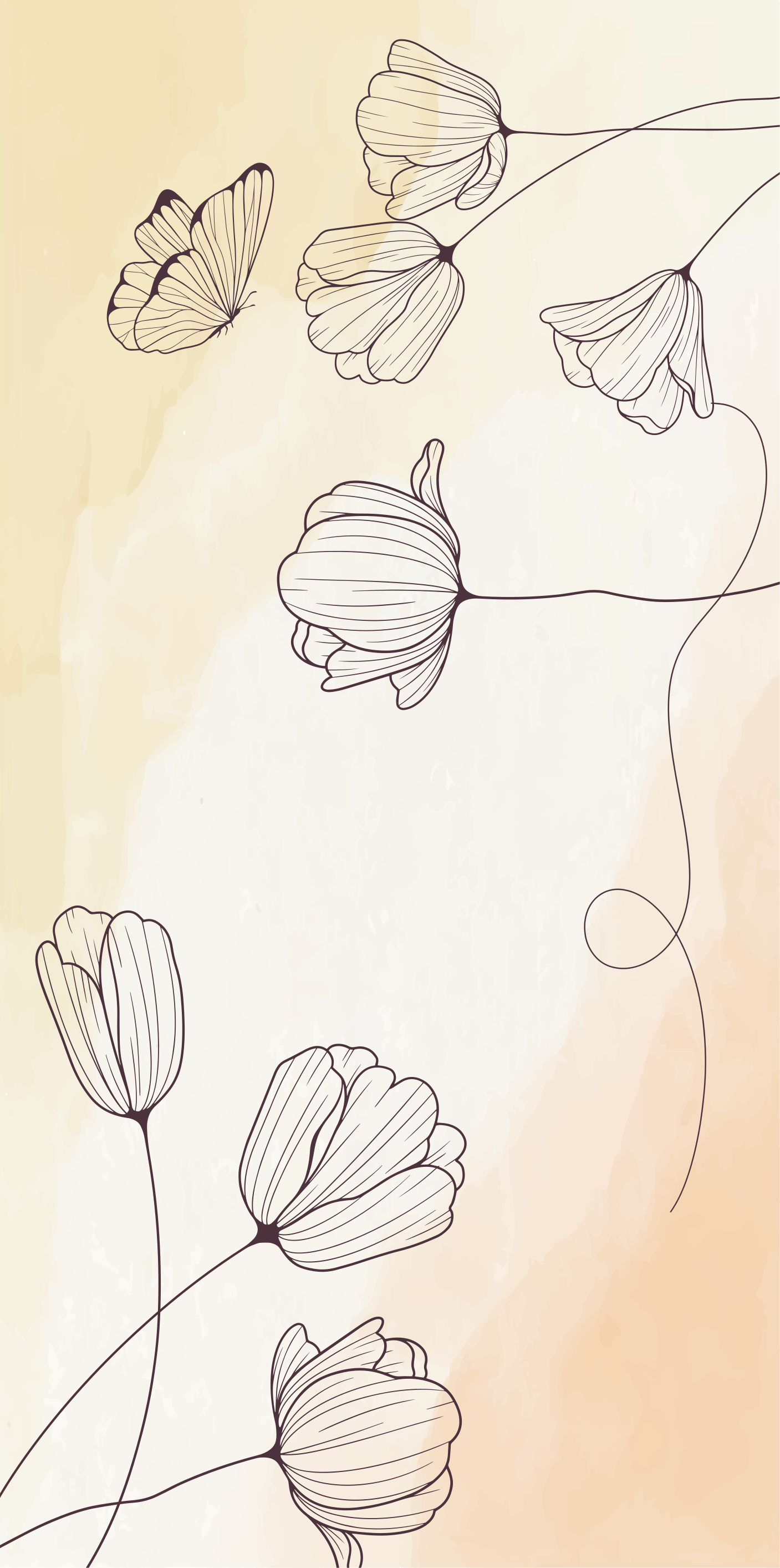 Tappeto vinile beige fiori splendidi - TenStickers