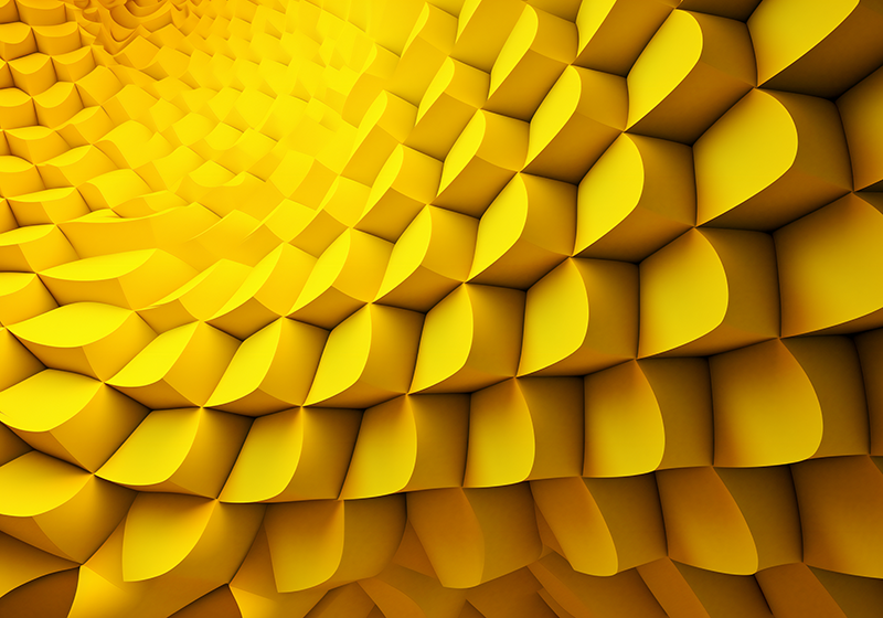 Tappeto vinile giallo geometria futuristica - TenStickers